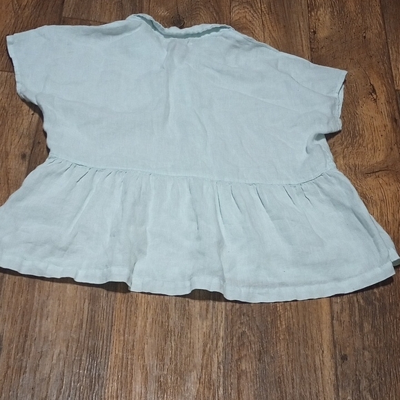 C&C California 100% Linan  Women's Mint Green  Ruffle Tunic Top Size Med - Picture 5 of 6